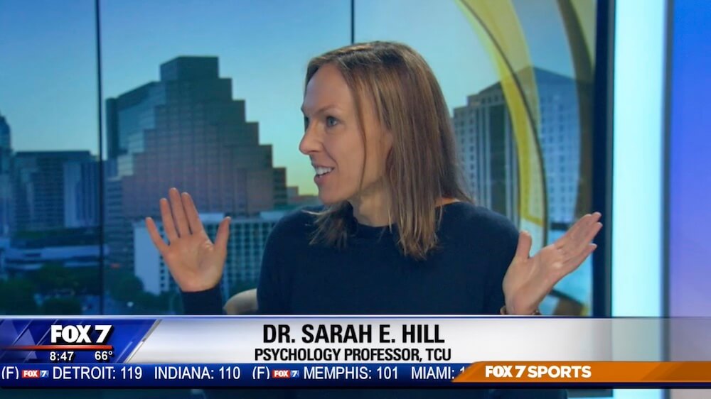 Sarah E. Hill, PhD on Fox 7 Austin ted talk | tv appearances TED Talk | TV Appearances sarah fox7
